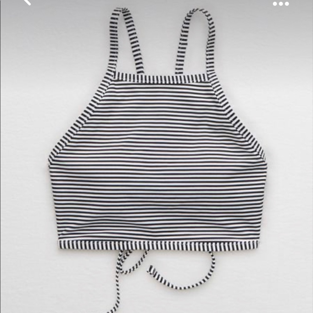 Aerie High Neck bikini top - Black/White - Large - Brand new with tags